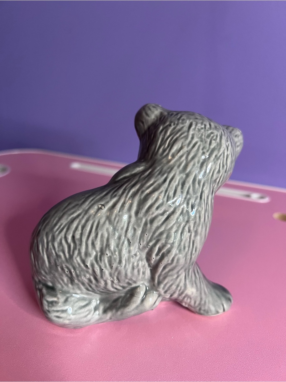 Gray Ceramic Kitten Statue - Picture 3 of 7